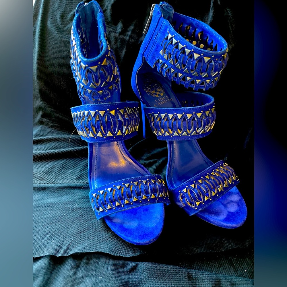 Cobalt blue suede